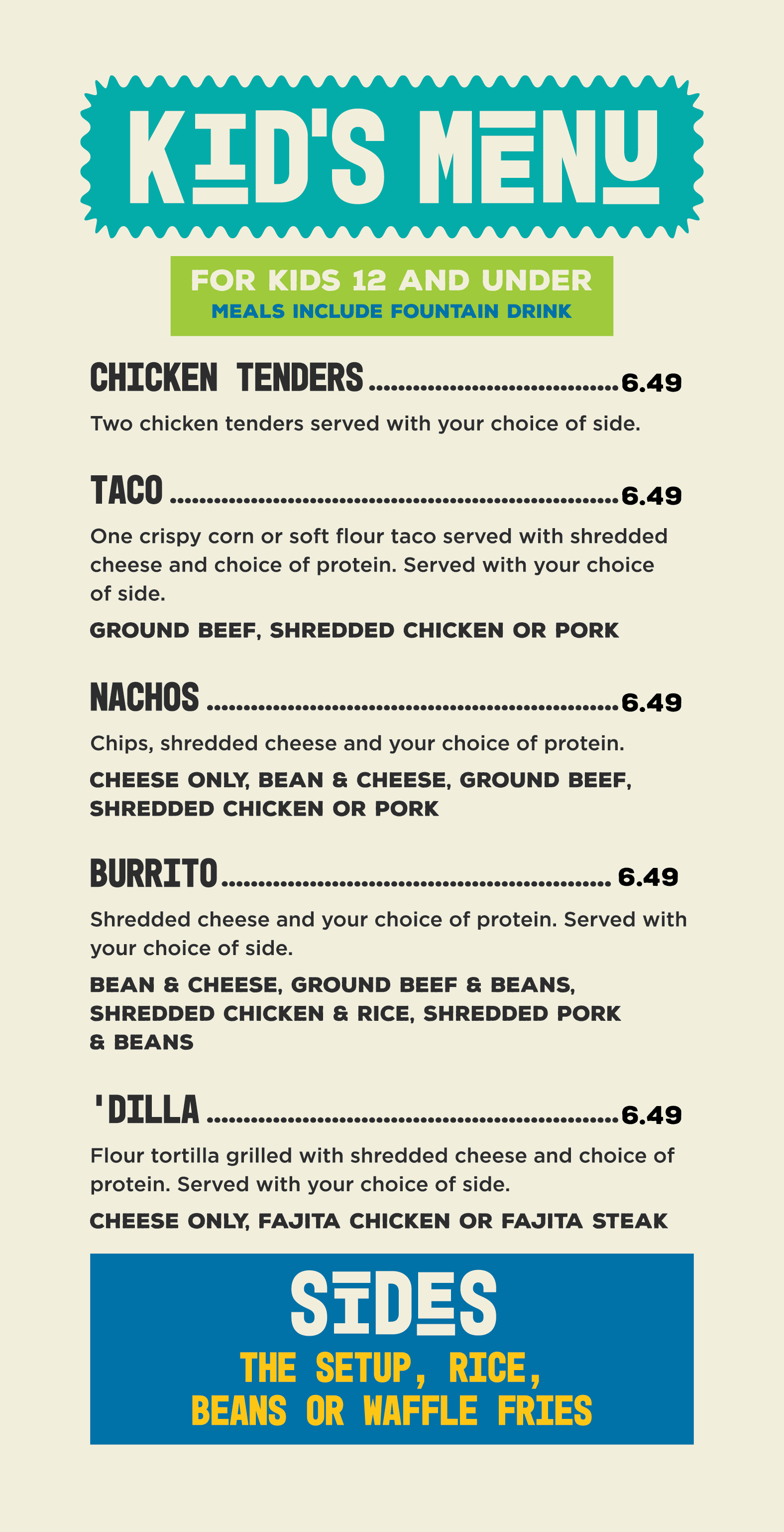 Kids Menu